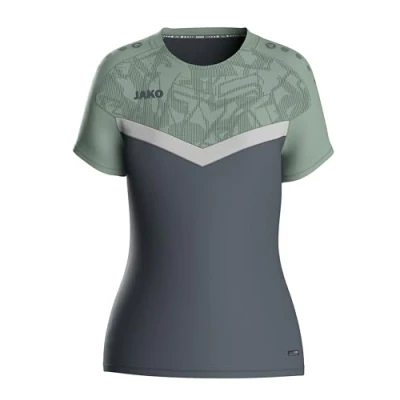 Abbildung von JAKO ICONIC T Shirt Anthra Light, Mintgrün, Soft Grey, Gr.40 Funktionsshirt Damen Kurzarm, Nachhaltiges Sport aus 100% recyceltem Polyester, Feuchtigkeitstransportierend und atmungsaktiv