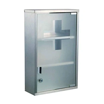 Abbildung von Natsen Medizinschrank Medikamentenschrank Erste Hilfe Schrank Arzneimittelschrank Wandschränke Edelstahl, 3 Fächer 45 * 30 12 cm(Silber)