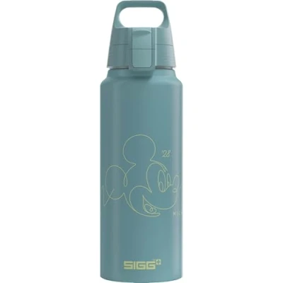 Abbildung von SIGG Alu Trinkflasche WMB Pathfinder Mickey Mouse Lines Klimaneutral Zertifiziert Für Kohlensäurehaltige Getränke Geeignet Auslaufsicher Federleicht BPA frei Weiss Mit Aufdruck 1L