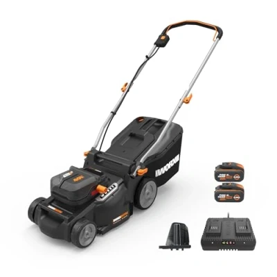 Abbildung von Worx Akkurasenmäher WG737E Nitro Profi, 37 cm Schnittbreite, 6 Schnitthöhenstufen 2 7 cm, inkl. Akkus und Ladegerät