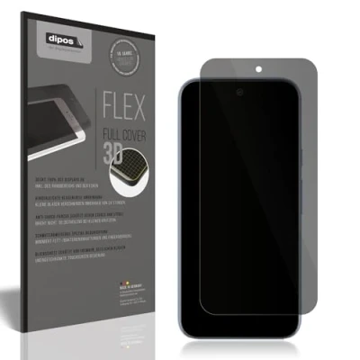 Abbildung von dipos Flex Privacy Blickschutz Folie matt passend für Google Pixel 8a Schutzfolie mit 100% Displayabdeckung, Case Friendly, Full Cover, Sichtschutz Filter 2way