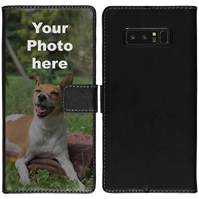 Abbildung von PhoneNatic Case kompatibel mit Galaxy Note 8 Personalisierte Handyhülle Kunstlederhülle schwarz zum selbst gestalten eigenem Foto
