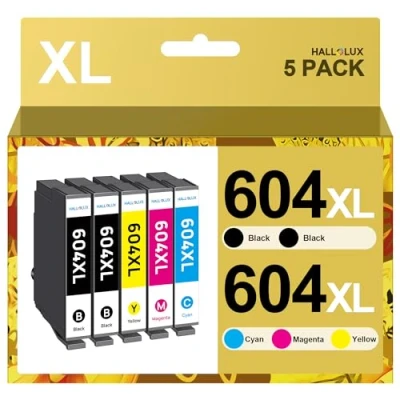 Abbildung von HALLOLUX 604XL Patronen für Epson 604 XL Multipack XP 2205 3200 4200 3205 4205 Workforce WF 2930 2935 2910 (2 Schwarz,1 Cyan,1 Gelb,1 Magenta, Multipack)