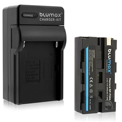 Abbildung von Blumax Akku NP F550 2400mAh + Ladegerät NPF550 Charger F970 F960 F750