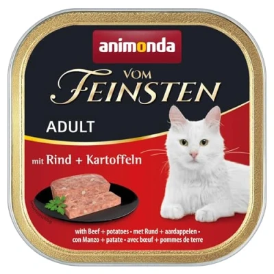 Abbildung von animonda vom Feinsten Katzenfutter nass mit Rind + Kartoffeln (32 x 100g), getreidefreies ohne Zucker, frischen, fleischigen Zutaten