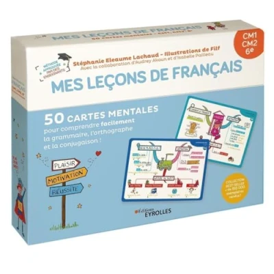Abbildung von Mes leçons de français CM1, CM2, 6e: 50 cartes mentales pour comprendre facilement la grammaire, l&#039;orthographe et conjugaison !