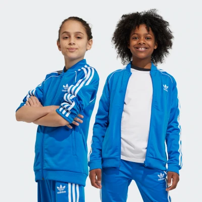 Abbildung von adidas Originals Track Unisex Trainingsjacke für Kinder, Größe: 164, Bluebird