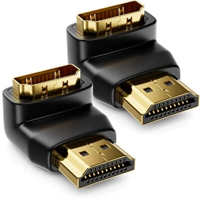 Abbildung von deleyCON 2 HDMI 270 Winkeladapter im Set Typ A 4K UHD 3D FullHD Kabel