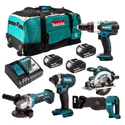 Abbildung von Makita Akku Schrauber 18V Maschinen Set DLX6046 6 teilig inklusive 3 Akkus