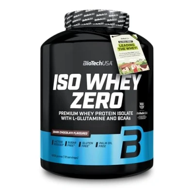 Abbildung von BioTechUSA Iso Whey Zero Premium Protein Isolate Grass Fed Enzyme Free Sugar and Gluten free, 1816g, Dunkle Schokolade