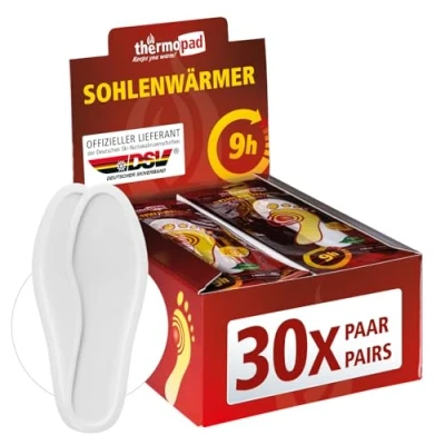 Abbildung von THERMOPAD Sohlenwärmer Gr. XL (42 43) DAS ORIGINAL: 30 Paar Wärmepads (Einlegesohle) für 8 Stunden Wärme I Sofort einsatzbereite Fußwärmer Pads Extra warme Wärmesohle Schuhe &amp; Skischuhe
