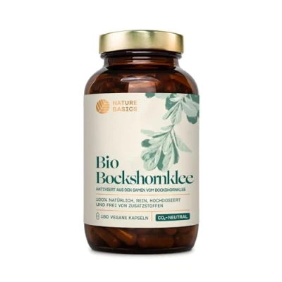 Abbildung von Bio Bockshornkleekapseln 180 Kapseln hochdosiert / 2600 mg hochwertiges Bockshornklee Samenpulver pro Tagesdosis/Vegan, Zertifiziert &amp; Nachhaltig im Glas