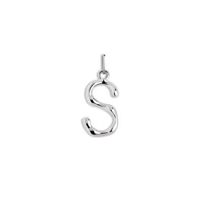 Abbildung von SINGULARU Charm Letter XL Anhänger Initial aus Messing mit Rhodiumbeschichtung Buchstabe A Z Kombinierbar Halskette Damenschmuck S