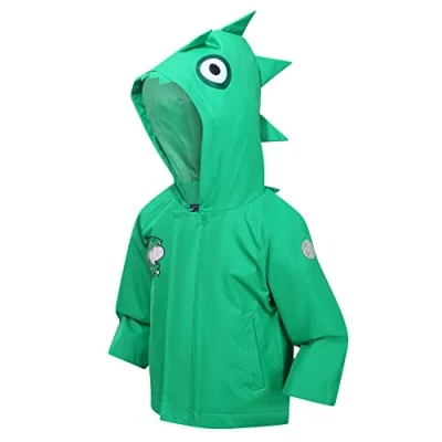 Abbildung von Regatta Peppa Summer Jacket Pig wasserdichte, bedruckte Kapuzenjacke für Kinder. Mit Hydrafort Stoff. Zum Spazieren und Wandern geeignet.