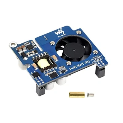 Abbildung von IBest POE HAT for Raspberry Pi 4B 3B+,802.3af/at Compliant,Power Over Ethernet (D) Expansion Board Pi,with Cooling Fan and Heatsink,Tailored Official case