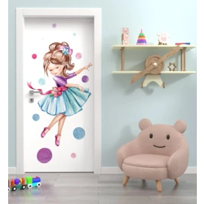 Abbildung von MyMaxxi Tür bekleben mit Türtapete Selbstklebend 90x200 Prinzessin Seifenblasen verschönern Türfolie Türaufkleber XXL Türbilder Türposter Mädchen und Junge