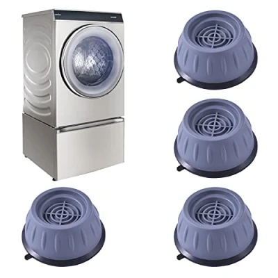 Abbildung von Gvolatee Schwingungsdämpfer Waschmaschine, 4 Stück Universal Vibrationsdämpfer mit Gummiunterlage, Waschmaschine Antivibrationsmatte,Anti Vibration Füße Dämpfer für Waschmaschinen und Trockner