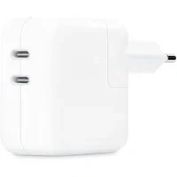 Abbildung von Apple Ladegerät Original Netzteil ﻿Original USB C Power Adapter Doppelter Anschluss 35 W Weiß Auch iPad/AirPods