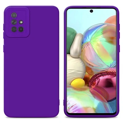 Abbildung von Cadorabo Hülle kompatibel mit Samsung Galaxy A71 4G Schutzhülle TPU Silikon Case Liquid Design Kameraschutz Slim Kratzfest Weiche Gummi Rundumschutz für in Lila