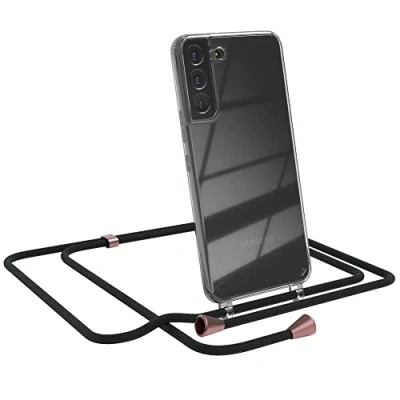 Abbildung von EAZY CASE Handykette kompatibel mit Samsung Galaxy S22 Plus 5G Handyhülle Umhängeband, Handykordel Schutzhülle, Silikonhülle, Hülle, Stylische Kette für Smartphone, Clips in Rose