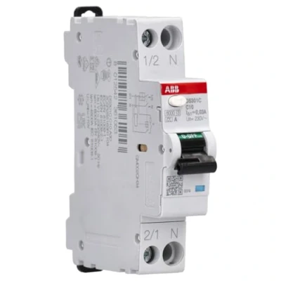 Abbildung von ABB DS301CA C10/0,03 FI/LS Schalter 6kA, 1P+N, Typ A, C10, 30mA 2CSR255163R1104