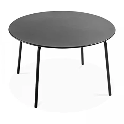 Abbildung von Oviala Palavas Gartentisch, rund, aus Stahl, Anthrazit, 120 x 72 cm