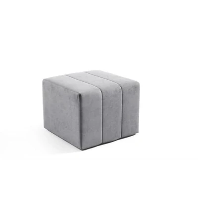 Abbildung von LIKMA Pouf, Hocker Grau 46x35x46 cm, 3D Effekt Velvet Sitzhocker, Fußhocker, Pouf Hocker, Polsterhocker, Moderne Sitzbank, Garderobenbank, Ottoman Stoff: Jasmine 90
