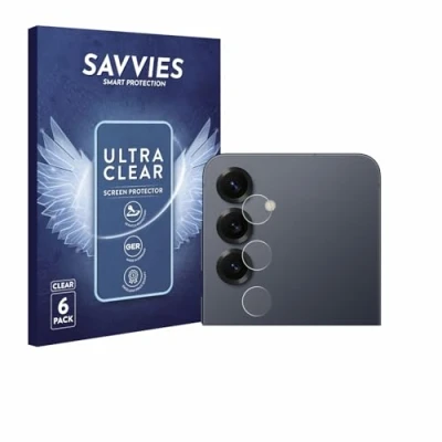 Abbildung von Savvies 6 Stück Schutzfolie für Samsung Galaxy S25 (NUR Kameraschutz) Displayschutz Folie Ultra Transparent