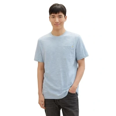 Abbildung von TOM Tailor Melange Optik Tshirt basic, Herren, Größe: Medium, Foggy blue
