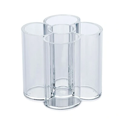 Abbildung von Maul Stifteköcher aus Acryl Schreibtisch Organizer mit 5 Fächern für Stifte und Scheren in edlem Look Vielseitige Anwendbarkeit im Büro, zu Hause Transparent
