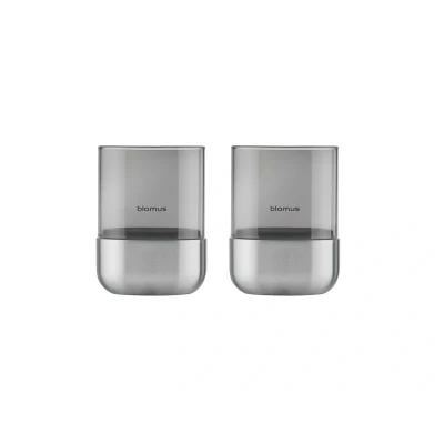 Abbildung von Blomus CALMA Laterne stainless steel matt glass smoke 2er Set XS 9,5cm