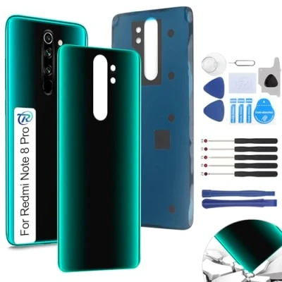 Abbildung von RongZy Ersatz für Xiaomi Note 8 Pro Backcover Akkudeckel batterietür Gehäuse Rückseite mit Tool kit (Grün)