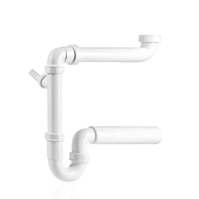 Abbildung von kör4u Raumsparsiphon 1 1/2 Zoll x 50mm, weiß, aus Kunststoff, mit Geruchsverschluss, für Spülbecken, Küche