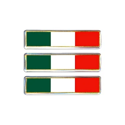 Abbildung von 4R Quattroerre.it 32111 3D Aufkleber Italien Flagge Sticker HQ, 3 Stück, 55 x 48 mm