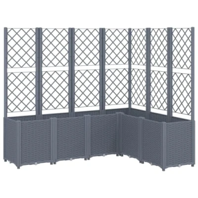 Abbildung von vidaXL Blumentopf Pflanzkübel mit Rankgitter Grau 160x120x140 cm PP (1 St)