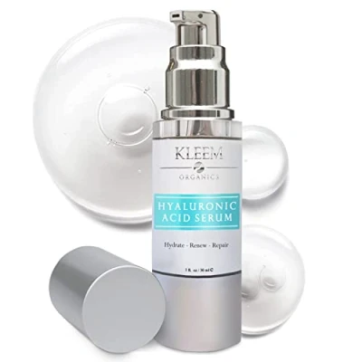 Abbildung von Kleem Organics Hyaluron Serum Hochdosiert 2.5% Hyaluronsäure Gesicht mit Vitamin C, E und Aloe Vera Hyaluronic Acid um die Haut zu pumpen Feuchtigkeit versorgen