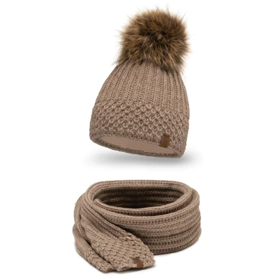 Abbildung von Vivisence 7016 SET Schal, Damen, Größe: One Size, Beige