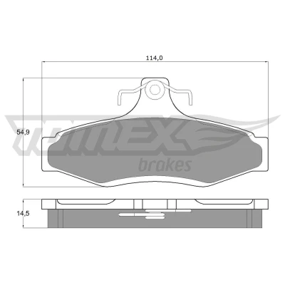 Abbildung von TOMEX brakes TX 10 81 Bremsbelagsatz Hinterachse CHEVROLET: Nubira Kombi, Limousine, DAEWOO: Leganza, Musso, SSANGYONG: Musso SUV