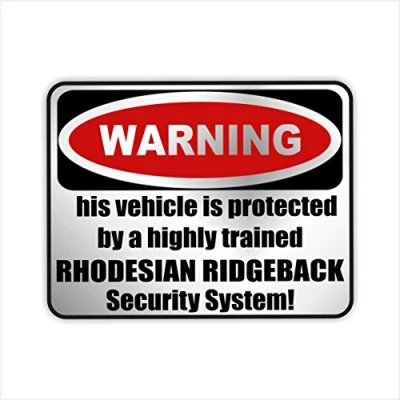 Abbildung von siviwonder Auto Aufkleber Rhodesian Ridgeback Warning ALARMANLAGE Hundeaufkleber Silber metallic