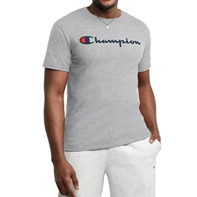 Abbildung von Champion Herren, Classic Graphic, Soft and Comfortable for Men, Logo (Reg. Or Big &amp; Tall) T Shirt, Oxford Grey Script, XX Large