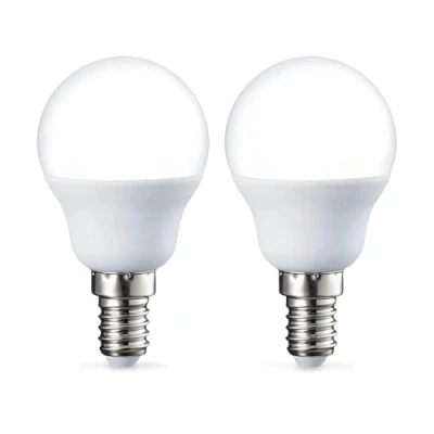 Abbildung von Amazon Basics LED Leuchtmittel in Tropfenform (P45), kleines Edison Schraubgewinde E14, 5.5 W (entspricht 40 Glühbirne), Warm weiß, nicht dimmbar, 6 Stück
