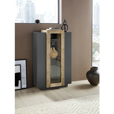 Abbildung von INOSIGN Vitrine &quot;Coro, Vitrine, Glasvitrine, Vitrinenschrank, Stauraumvitrine&quot;, 3 Türen davon 1 Glastür,9 Fächer, Doppeltiefe, Höhe 120,5