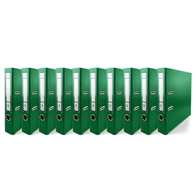Abbildung von Netuno 10x Ring Buch Grün DIN a4 Ekobox 2 Mechanik 5cm Ringmappe schmaler Aktenordner schmal dünn Kunststoffordner einfarbig Ordner Dokumente Ringbuch Schulordner