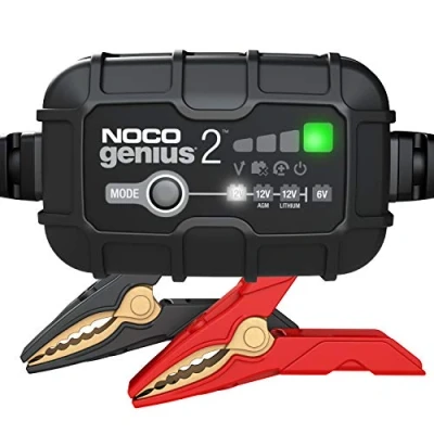Abbildung von NOCO GENIUS2UK 2A Autobatterieladegerät, 6V und 12V Tragbares Smart Charger, Batteriepfleger, Erhaltungsladegerät Entsulfator für AGM, Freizeit, Lithium, Motorrad, Motorrad Wohnwagen Batterien