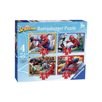 Abbildung von Spiderman Puzzle 4 in 1 Box Marvel Ravensburger Kinder Puzzle, 24 Puzzleteile