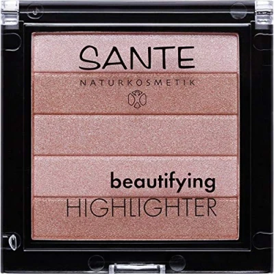 Abbildung von SANTE Naturkosmetik Beautifying Highlighter, 01 Nude, 5 Pudernuancen, Bio Extrakte &amp; Macadamiaöl, Natural Make up, 7g
