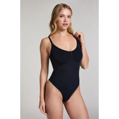 Abbildung von Hunkemöller Seamless Enhancing HIGH LEG Body, Damen, Größe: Medium, Black