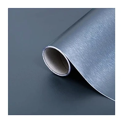 Abbildung von d c fix Klebefolie Metallic Platino stahlgrau selbstklebende Folie wasserdicht realistische Deko für Möbel, Tisch, Schrank, Tür, Küchenfronten Möbelfolie Dekofolie Tapete 67,5 cm x 2 m