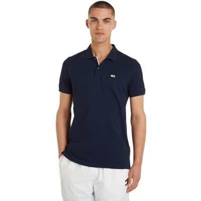Abbildung von Tommy Jeans Plus Poloshirt &quot;TJM SLIM PLACKET POLO EXT&quot;, Große Größen mit Logostickerei