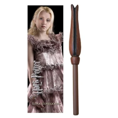 Abbildung von The Noble Collection Luna Wand Pen and Bookmark 9in (23cm) High Quality PVC Lovegood With Officially Licensed Harry Potter Film Set Movie Toy